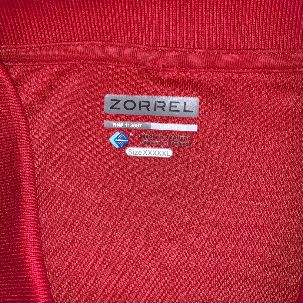 🆕 NEW ZORREL Golf Polo Shirt Men's 5XL Red Short Sleeve Dri-Balance Preppy Top - Picture 8 of 10